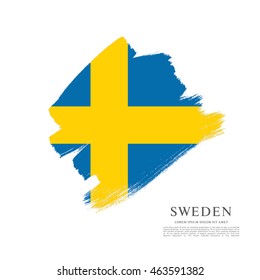 Sweden flag. Brush stroke background