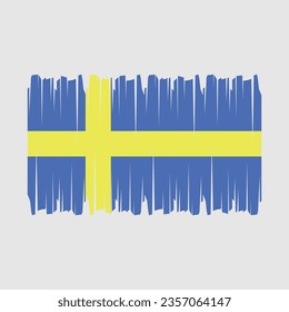 Sweden flag with brush stroke vector Illustration