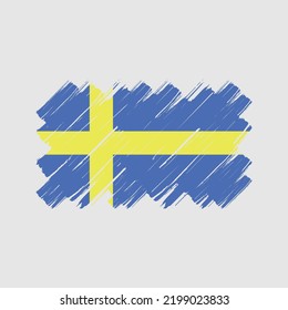 Sweden Flag Brush Strokes. National Flag