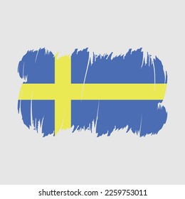 Sweden Flag Brush Strokes Vector