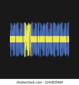 Sweden Flag Brush Vector Design