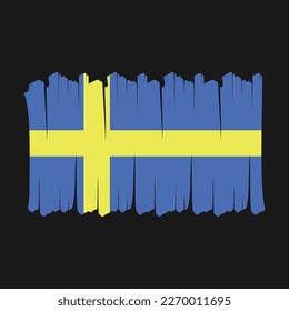 Sweden Flag Brush Vector Design