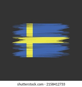 Sweden Flag Brush Vector Illustration