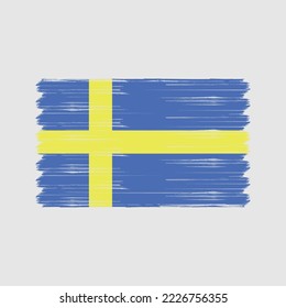 Sweden Flag Brush Vector Illustration