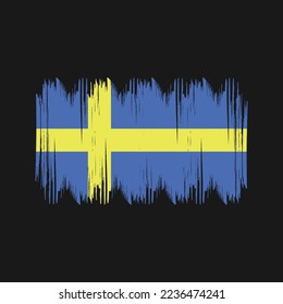 Sweden Flag Brush Vector Illustration