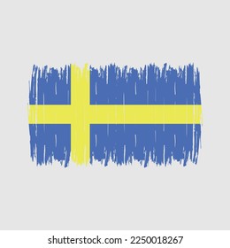 Sweden Flag Brush Vector Illustration