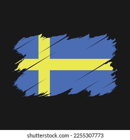 Sweden Flag Brush Vector Illustration