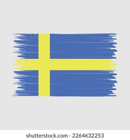 Sweden Flag Brush Vector Illustration