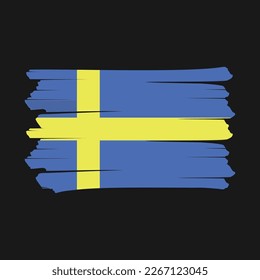 Ilustración del vector del pincel de bandera de Suecia