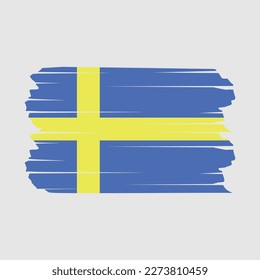 Schwedenflagge - Vektorgrafik mit Pinselstrich