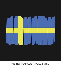 Sweden Flag Brush Vector Illustration