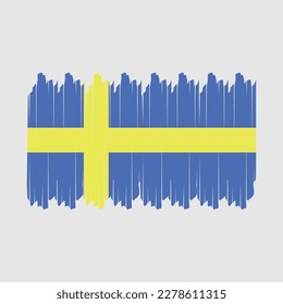 Sweden Flag Brush Vector Illustration
