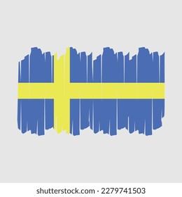 Sweden Flag Brush Vector Illustration