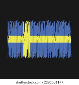 Sweden Flag Brush Vector Illustration