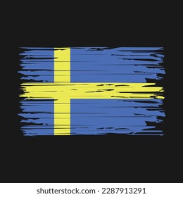 Sweden Flag Brush Vector Illustration