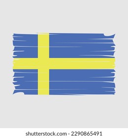 Schwedenflagge - Vektorgrafik mit Pinselstrich