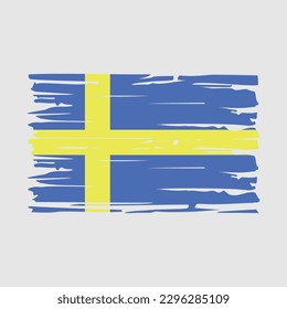 Ilustración del vector del pincel de bandera de Suecia