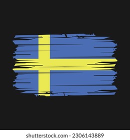 Sweden Flag Brush Vector Illustration