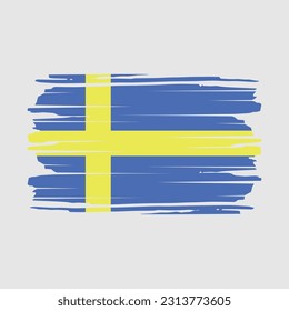 Sweden Flag Brush Vector Illustration