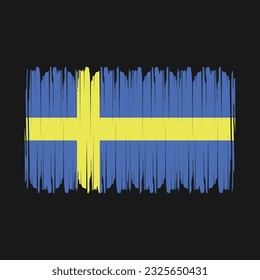 Sweden Flag Brush Vector Illustration