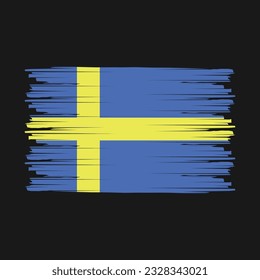 Ilustración del vector del pincel de bandera de Suecia