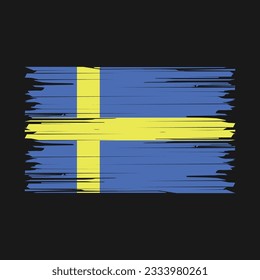 Schwedenflagge - Vektorgrafik mit Pinselstrich