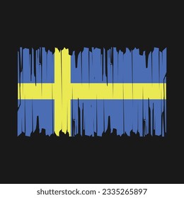 Sweden Flag Brush Vector Illustration