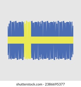 Sweden Flag Brush Vector Illustration