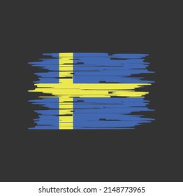Schweden Flagge Brush Vektor. Nationalflagge