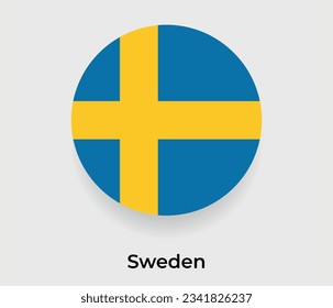 Schwedische Flaggenblase rund um die Form Symbol Vektorgrafik