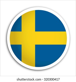 Sweden flag Button Vector - flag icons