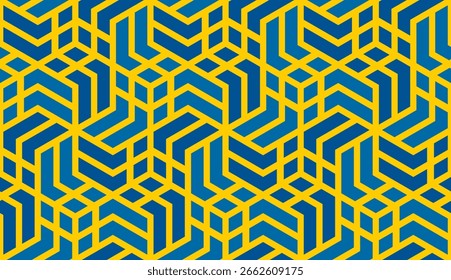 Chevron-Muster der schwedischen Flagge. geometrischer Hintergrund für Dekoration und etc. Vektorgrafik