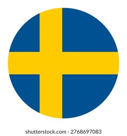 Sweden Flag in Circle Shape