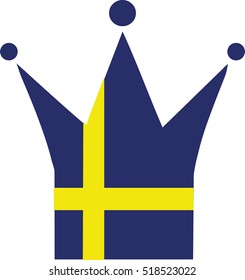 Sweden flag crown