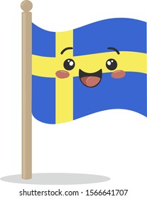 Sweden flag. cute vector illustration for sticker