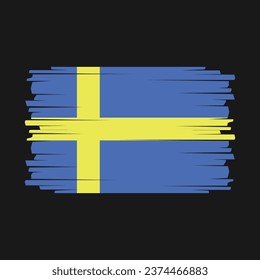 Sweden Flag Design Vector Illustration