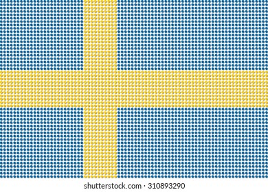Sweden Flag Dot Vector