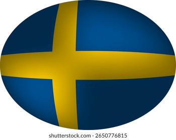 Insignia de Vector en forma de huevo de la bandera de Suecia - Esfera, óvalo y diseño de huevo