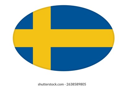 Sweden flag ellipse shaped. vector	