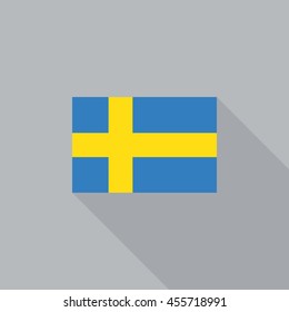 Sweden flag flat design vector illustration
