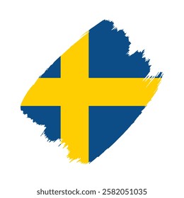 Sweden flag in a flat grunge vector design background