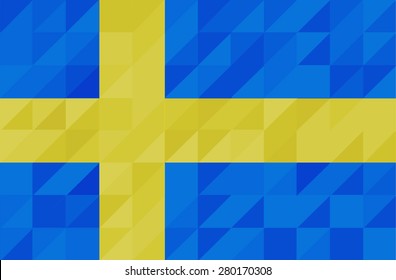 Sweden flag geometric concept design. Vector background