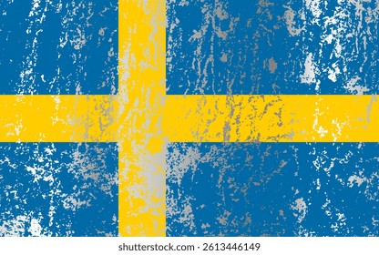 Sweden flag with grunge effect.