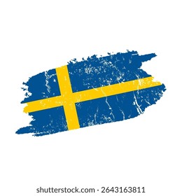 Sweden flag with grunge effect – vintage Swedish flag vector illustration