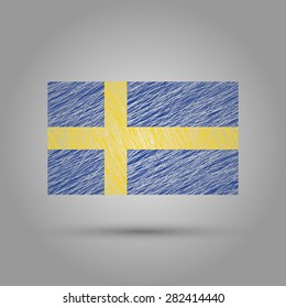 Sweden flag. Grunge texture. transparent background.