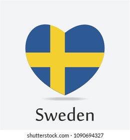 Sweden Flag in Heart Shape