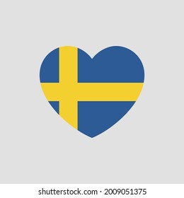 Schweden Flagge in Herzform Vektor Liebe Schweden