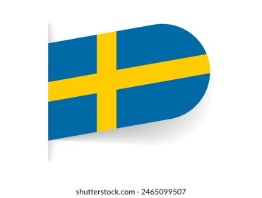 Sweden flag icon, logo or tag. Swedish national symbol banner. Vector illustration.