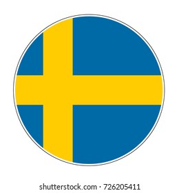 Sweden flag icon, Round sweden flag icon