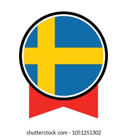 Sweden flag icon, Round sweden flag icon, Round sweden flag vector icon isolated, sweden flag button.